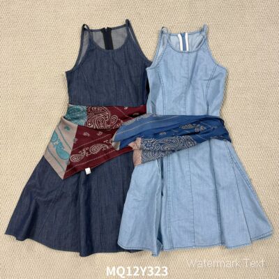 韩版牛仔连衣裙两件套
