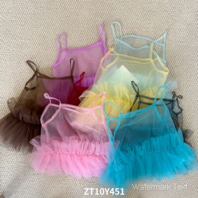 糖果色网纱背心